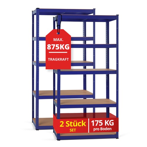 Scaffali mensola metallo - 2, blu
